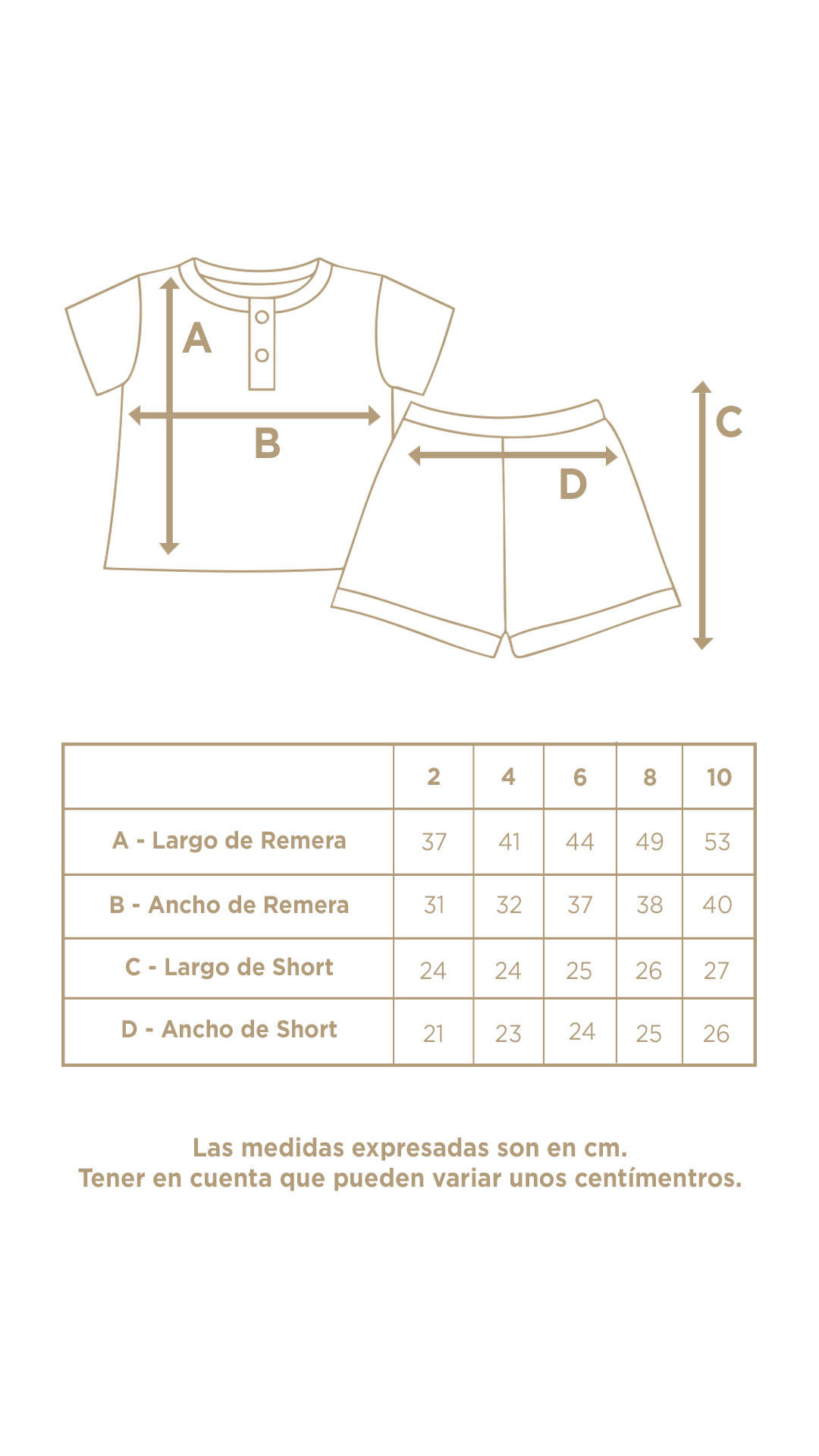 TABLA DE TALLES
